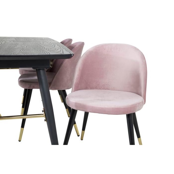 Rektangulär matgrupp Gold, Velvet