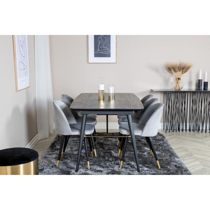 Rektangulär matgrupp Gold, Velvet