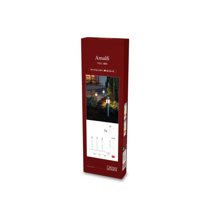 Pollare Amalfi Rostfri 3-pack LED