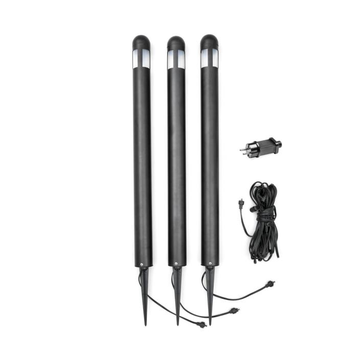 Pollare Amalfi Svart 3-pack LED