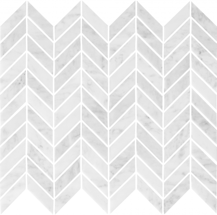 U Chevron Carrara Polished