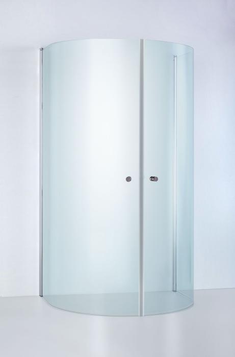 U-dusch Round de Luxe Klarglas 930x800