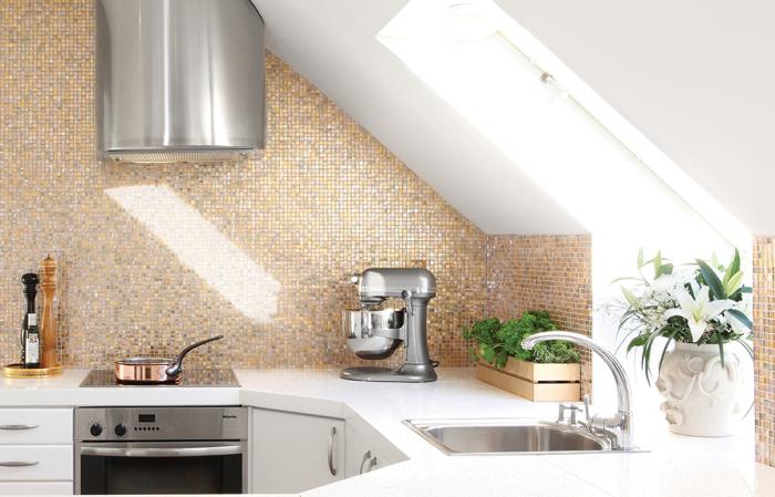 B1104 Glasmosaik Metallmix guld