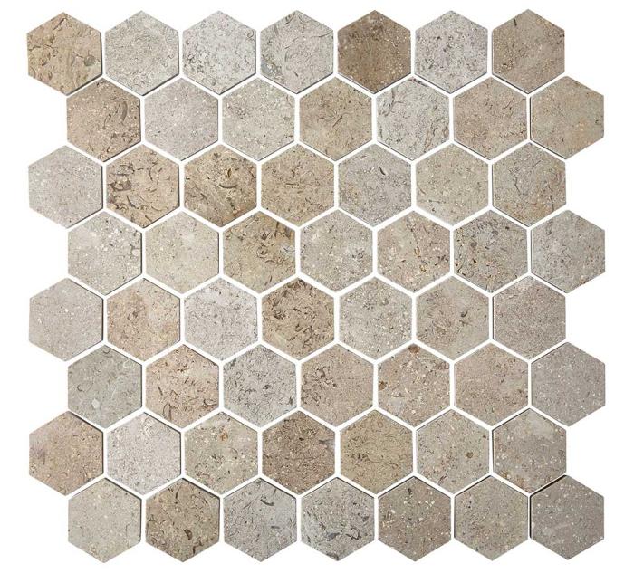 O0800 Marmor hexagon polerad beige