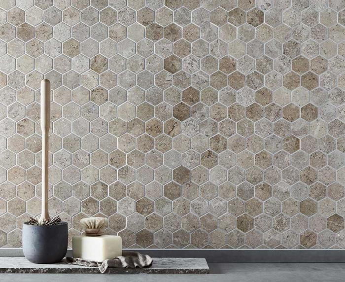 O0800 Marmor hexagon polerad beige