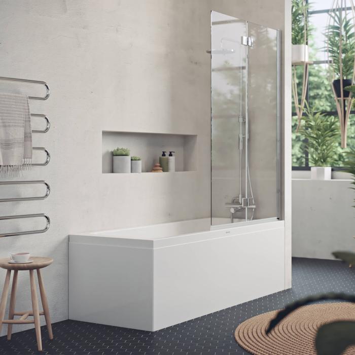 Badkarsvägg Gotland II Krom