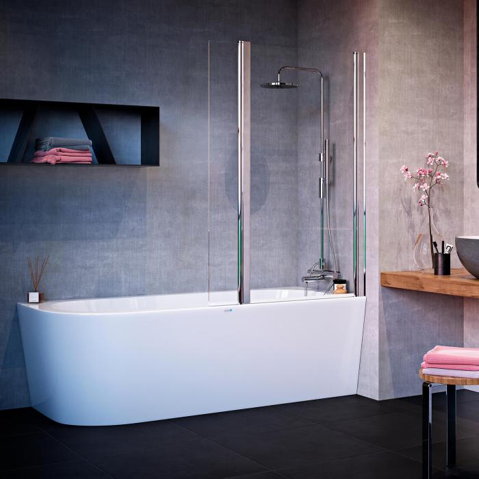 Badkarsvägg Tjörn Krom