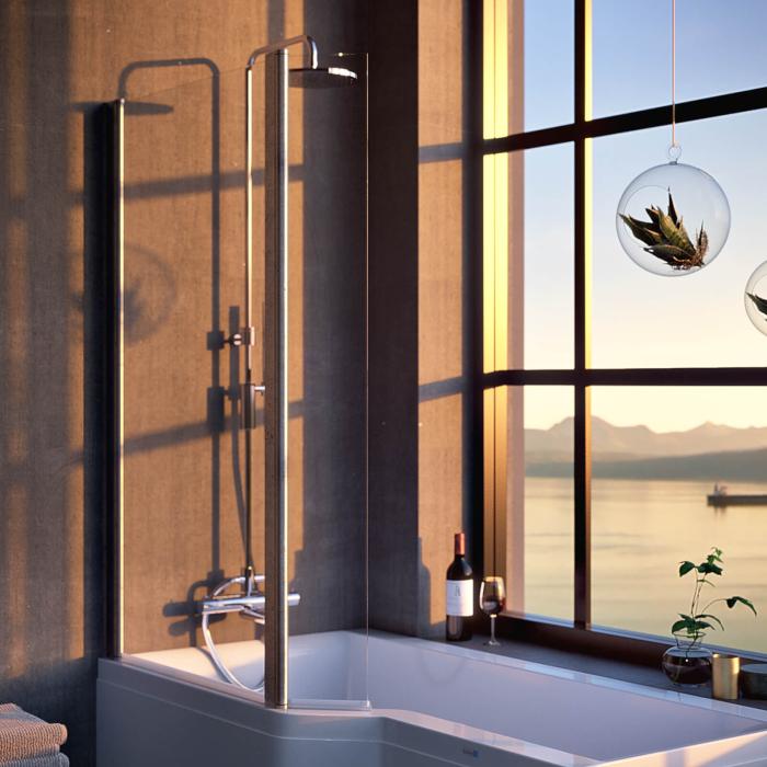 Badkarsvägg Tjörn Krom