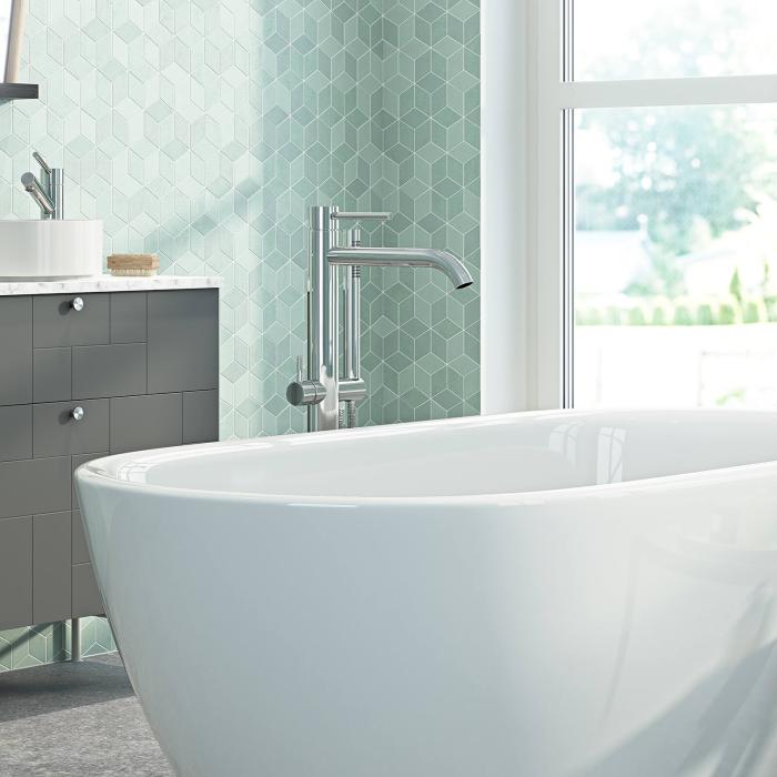 Badkarsblandare Golvstående Storfors med Handdusch