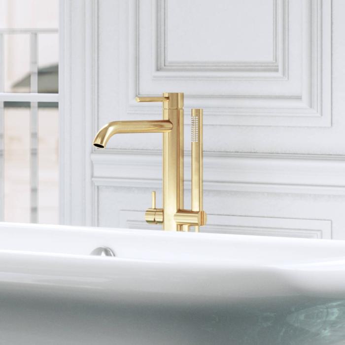 Badkarsblandare Golvstående Storfors med Handdusch