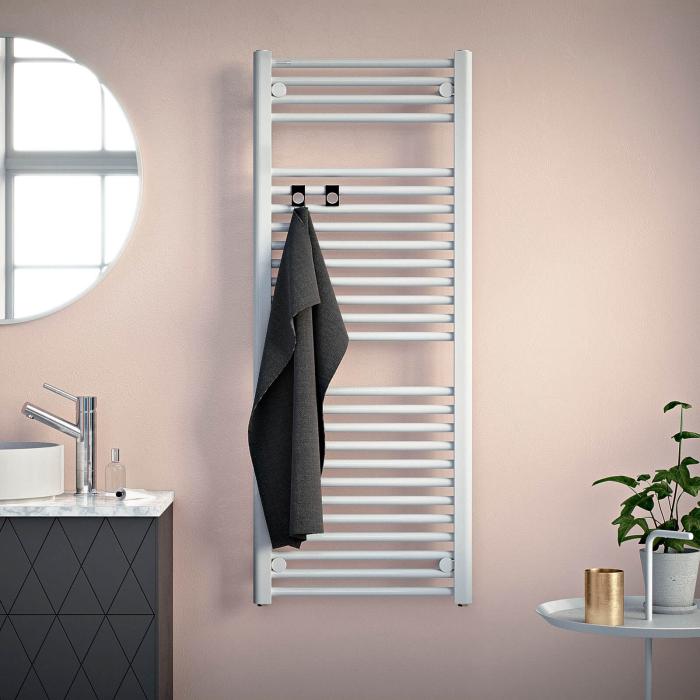 Handdukskrok i Läder/Krom till Handdukstork