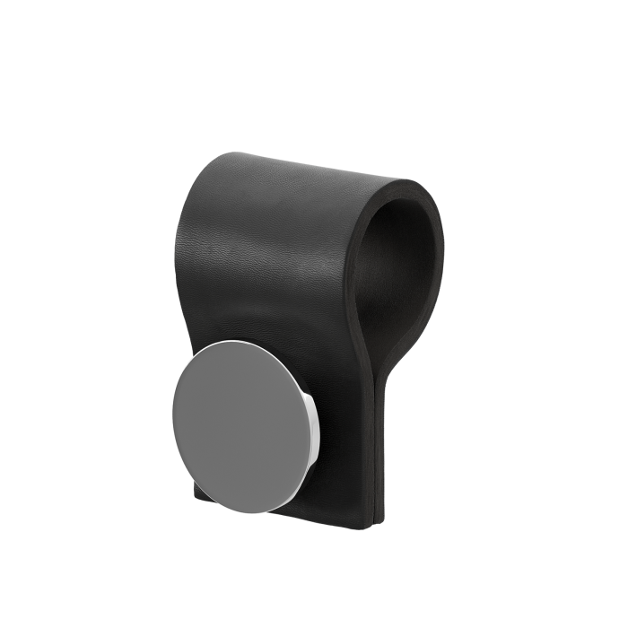 Handdukskrok i Läder/Krom till Handdukstork