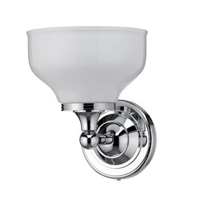V&auml;gglampa med Rundad Bas & Frostad Glaskupa
