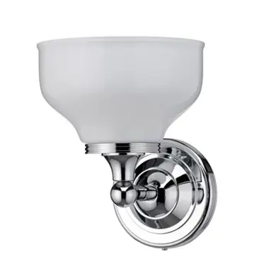 V&auml;gglampa med Rundad Bas & Frostad Glaskupa