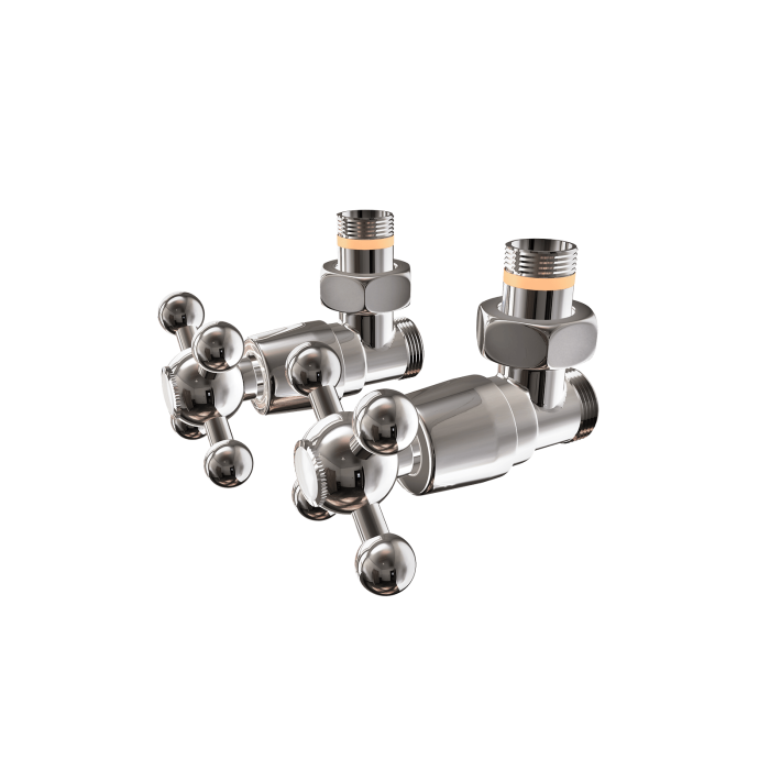 Ventil-Set Vinkel Krom G15 Utvändig, Classic-Cross