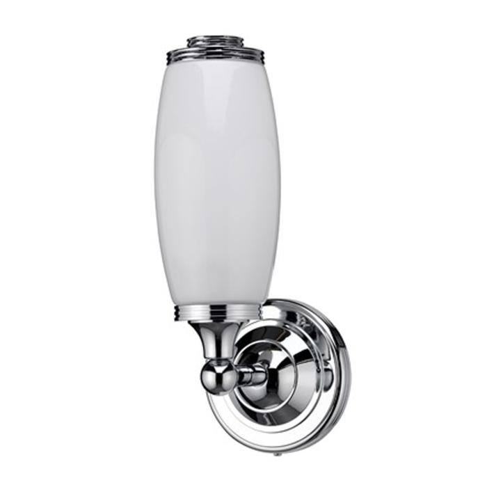 Vägglampa med Rundad Bas & Frostad Cylindrisk Glaskupa