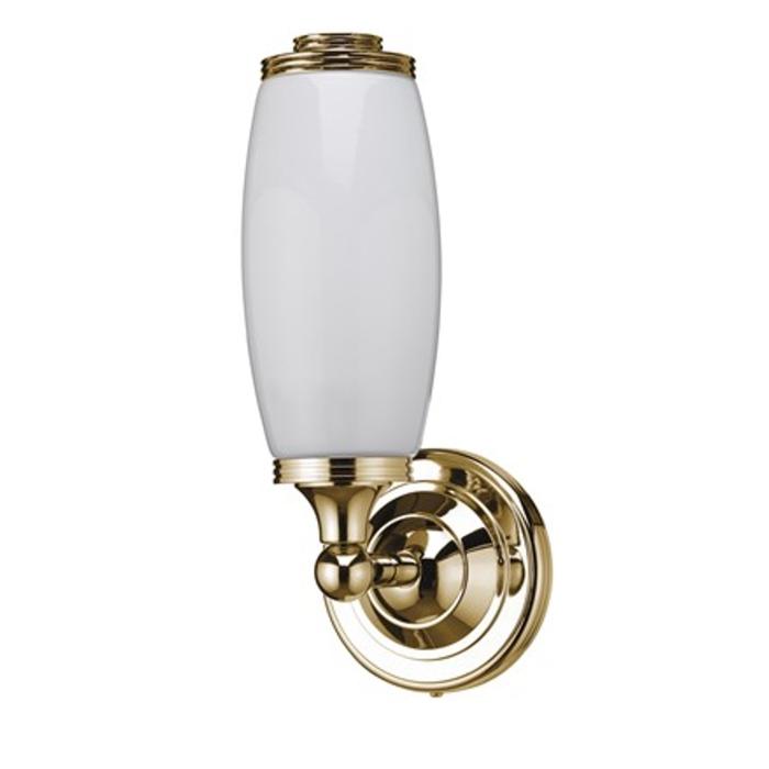 Vägglampa med Rundad Bas & Frostad Cylindrisk Glaskupa
