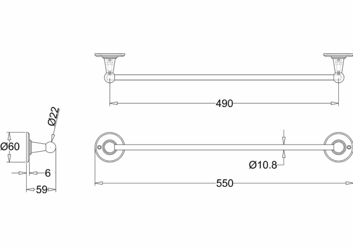 Enkel Handduksstång