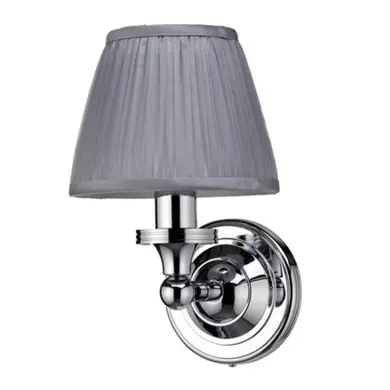 V&auml;gglampa med Rundad Bas Plisserad Lampsk&auml;rm