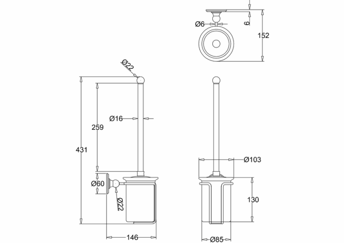 Hållare för Toalettborste