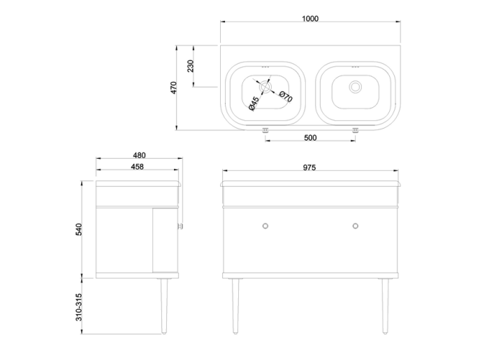 Kommod Chalfont, 1 Låda