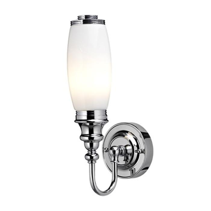 Vägglampa med Dekorativ Bas & Frostad Cylindrisk Glaskupa