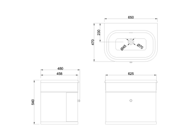 Kommod Chalfont, 1 L&aring;da