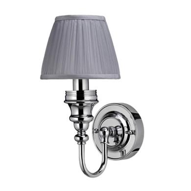 V&auml;gglampa med Dekorativ Bas & Veckad Lampsk&auml;rm