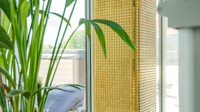 Mosaik Guld, Borstad Metall 1,5x1,5