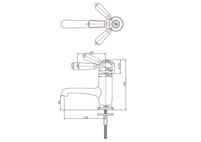 Tvättställsblandare Chelsea Rak
