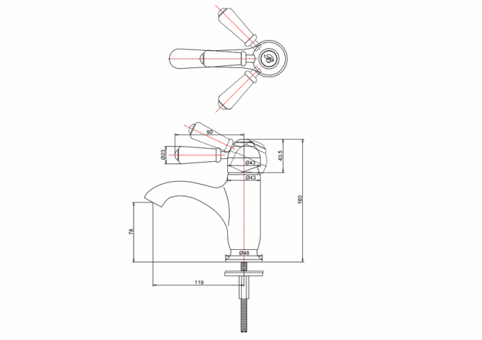 Tvättställsblandare Chelsea Böjd