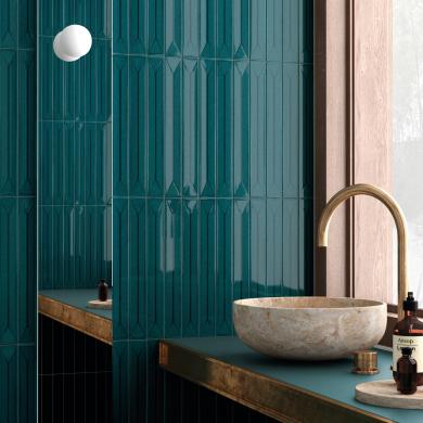 Kakel Vitral Dekor Petrol 5x40