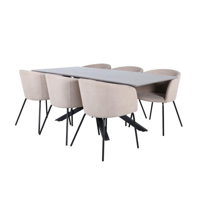Rektangulär matgrupp Piazza, Berit