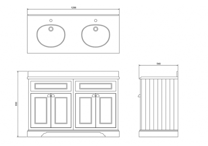 Kommod med Luckor/Lådor 130