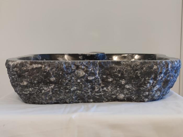 Tvättställ Rocky Fri Form Svart med Fossiler 54x46x12 cm