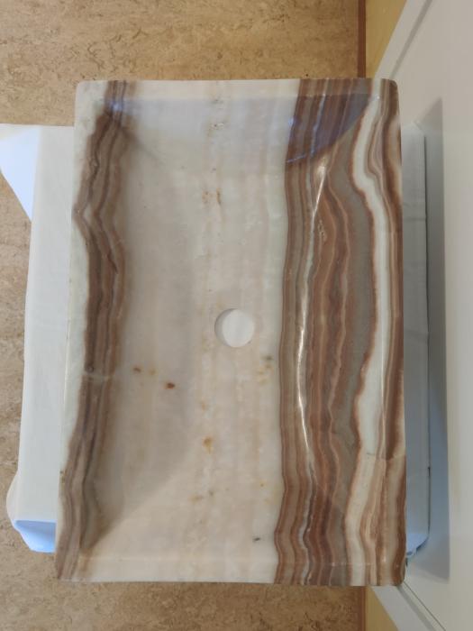 Tvättställ Hopium Rektangulär Vit & Brun 60x40x13 cm