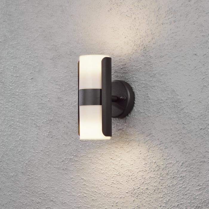 Vägglampa Ute Modena GU10 Dubbel Svart/Opal