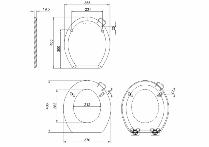 Mjukstängande Lock med Kromgångjärn