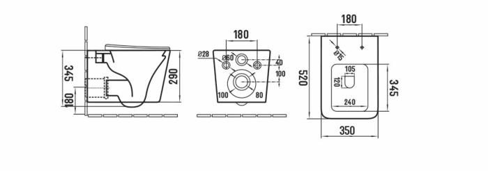 Toalett MOON Vägghängd