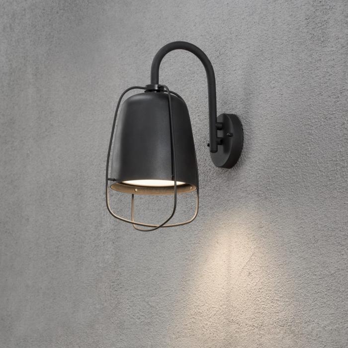 Vägglampa Ute Perugia E27 Svart