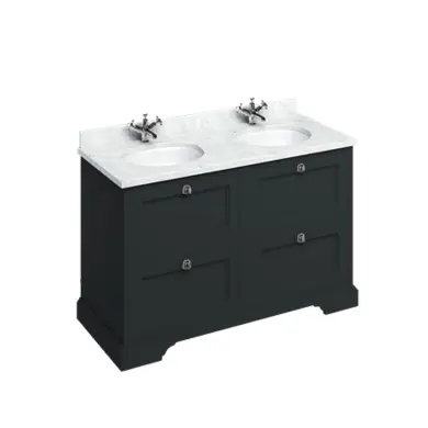 Kommod med Dubbla tv&auml;ttst&auml;ll 130 cm med l&aring;dor & B&auml;nkskiva