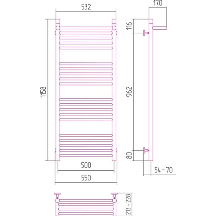 Handdukstork Bohemia P1 Vattenuppvärmd