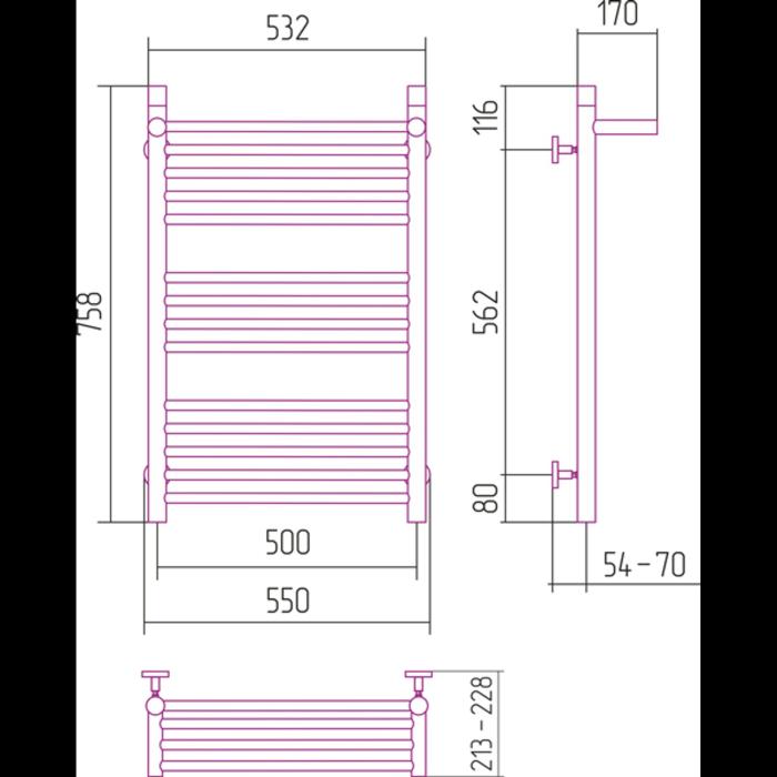 Handdukstork Bohemia P1 Vattenuppvärmd