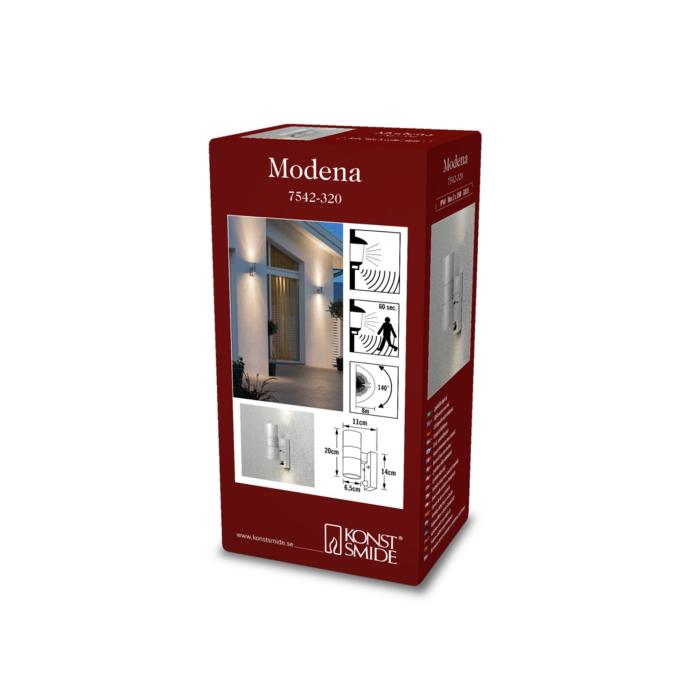 Vägglampa Ute Modena Dubbel GU10 PIR Rörelsevakt