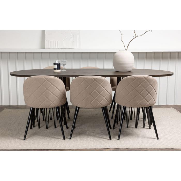 Rektangulär matgrupp Stone, Velvet