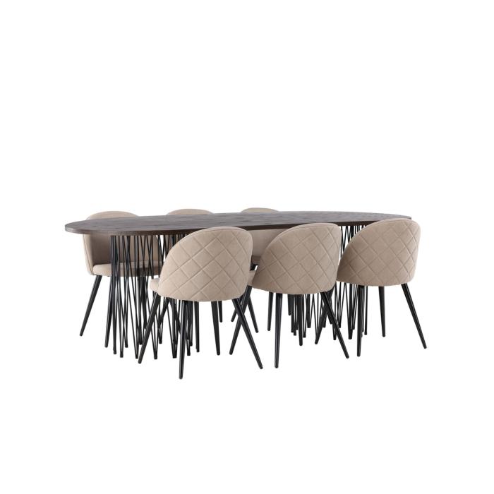 Rektangulär matgrupp Stone, Velvet