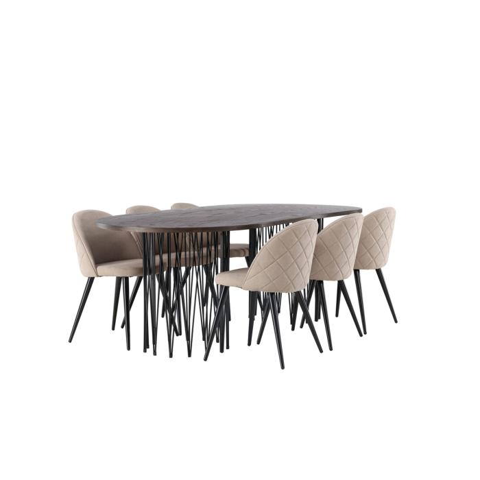 Rektangulär matgrupp Stone, Velvet