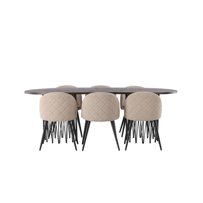 Rektangulär matgrupp Stone, Velvet