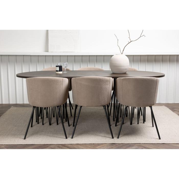 Rektangulär matgrupp Stone, Berit