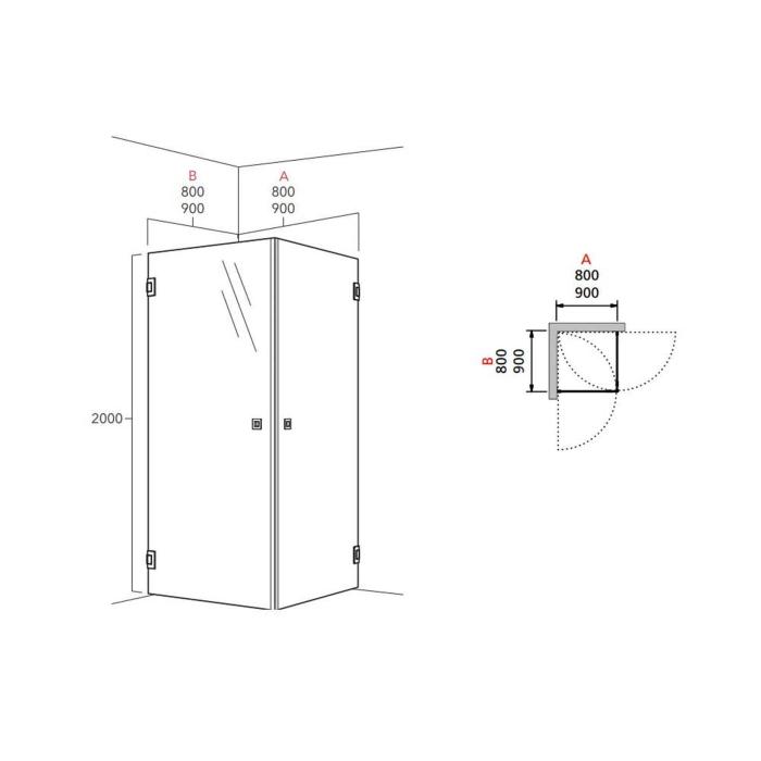 Duschhörna ARC 12 Original Klarglas